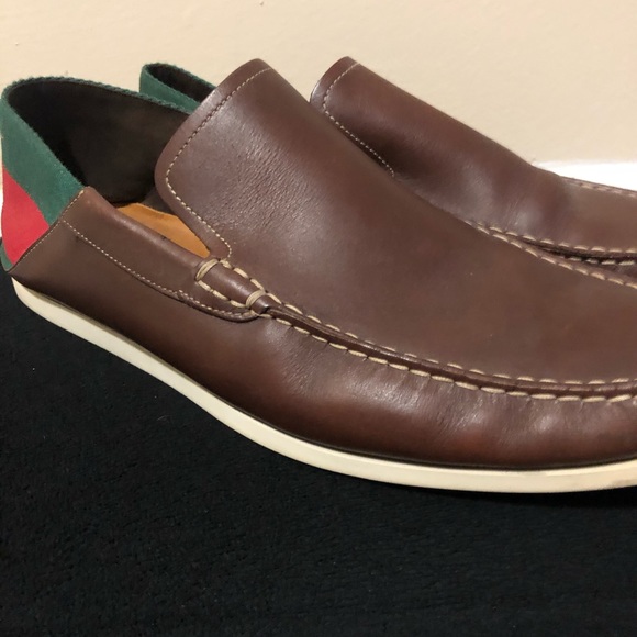 Gucci brown leather loafers size 9 - Picture 2 of 5